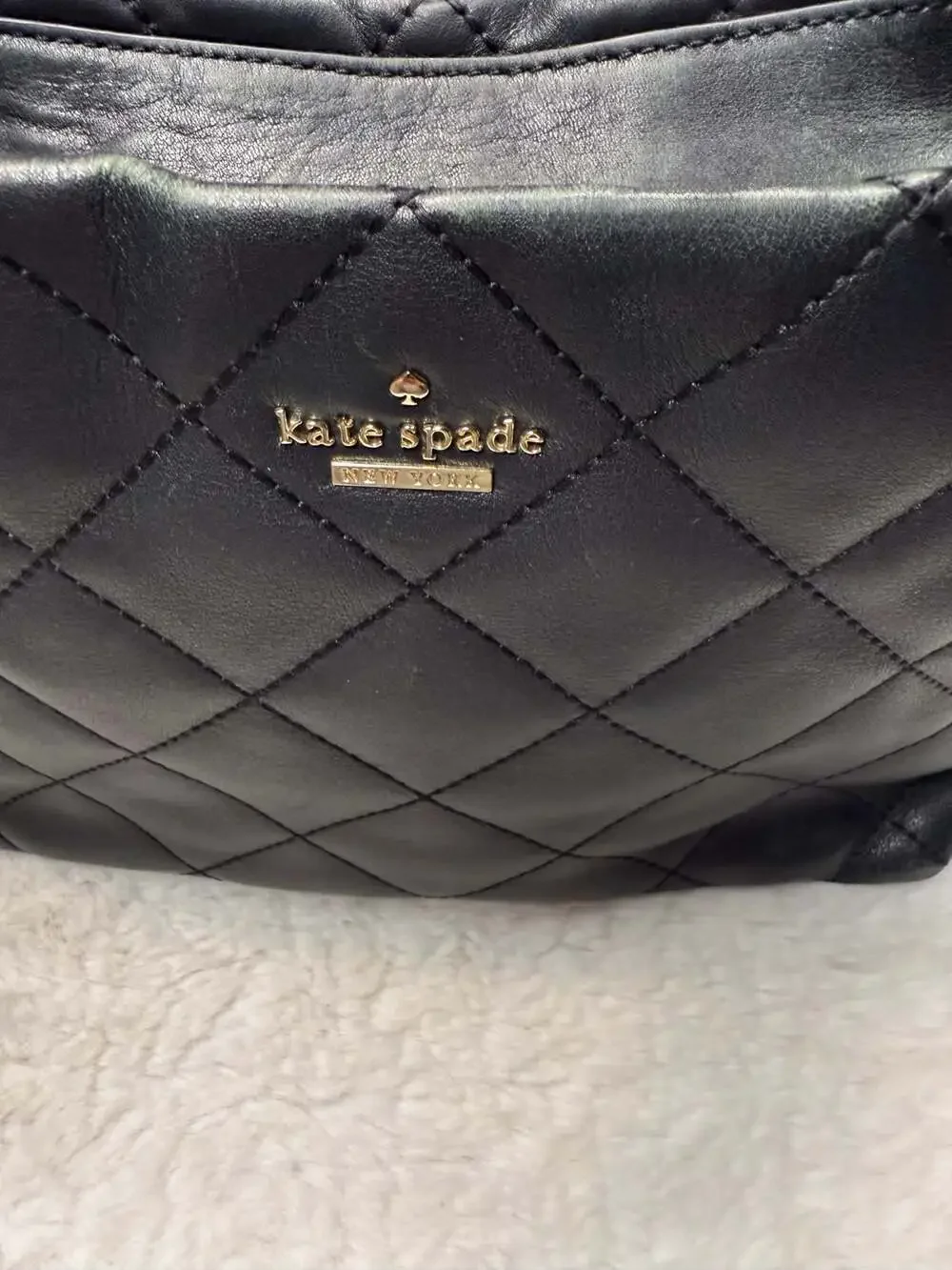 Kate Spade New York Quilted Leather Shoulder Bag in Black